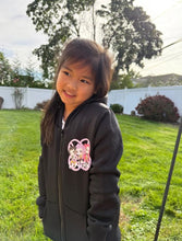 Load image into Gallery viewer, Girls Customized Black Kpop Demon Hunters Huntrix Zip Up Hoodie