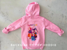 Load image into Gallery viewer, Girls Customized Pink Kpop Demon Hunters Huntrix Zip Up Hoodie