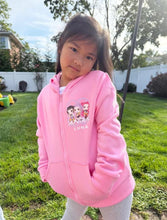 Load image into Gallery viewer, Girls Customized Pink Kpop Demon Hunters Huntrix Zip Up Hoodie