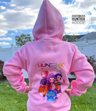 Load image into Gallery viewer, Girls Customized Pink Kpop Demon Hunters Huntrix Zip Up Hoodie