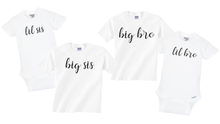 Load image into Gallery viewer, Lil Sis, Big Sis and Lil Bro, Big Bro T Shirts and Onesies