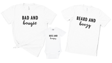 Load image into Gallery viewer, Bad and Bougie T-Shirt, Beard and Boozy T-shirt, Boss and Hungry Organic Baby Onesie