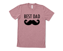 Load image into Gallery viewer, Best Dad Mustache T Shirt