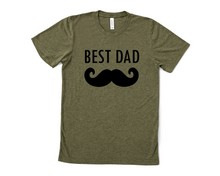 Load image into Gallery viewer, Best Dad Mustache T Shirt