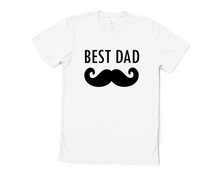 Load image into Gallery viewer, Best Dad Mustache T Shirt