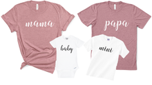 Load image into Gallery viewer, Mama, Papa, Mini, Baby Matching Set