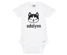 Load image into Gallery viewer, Animal Baby Name Personalized Organic Onesie